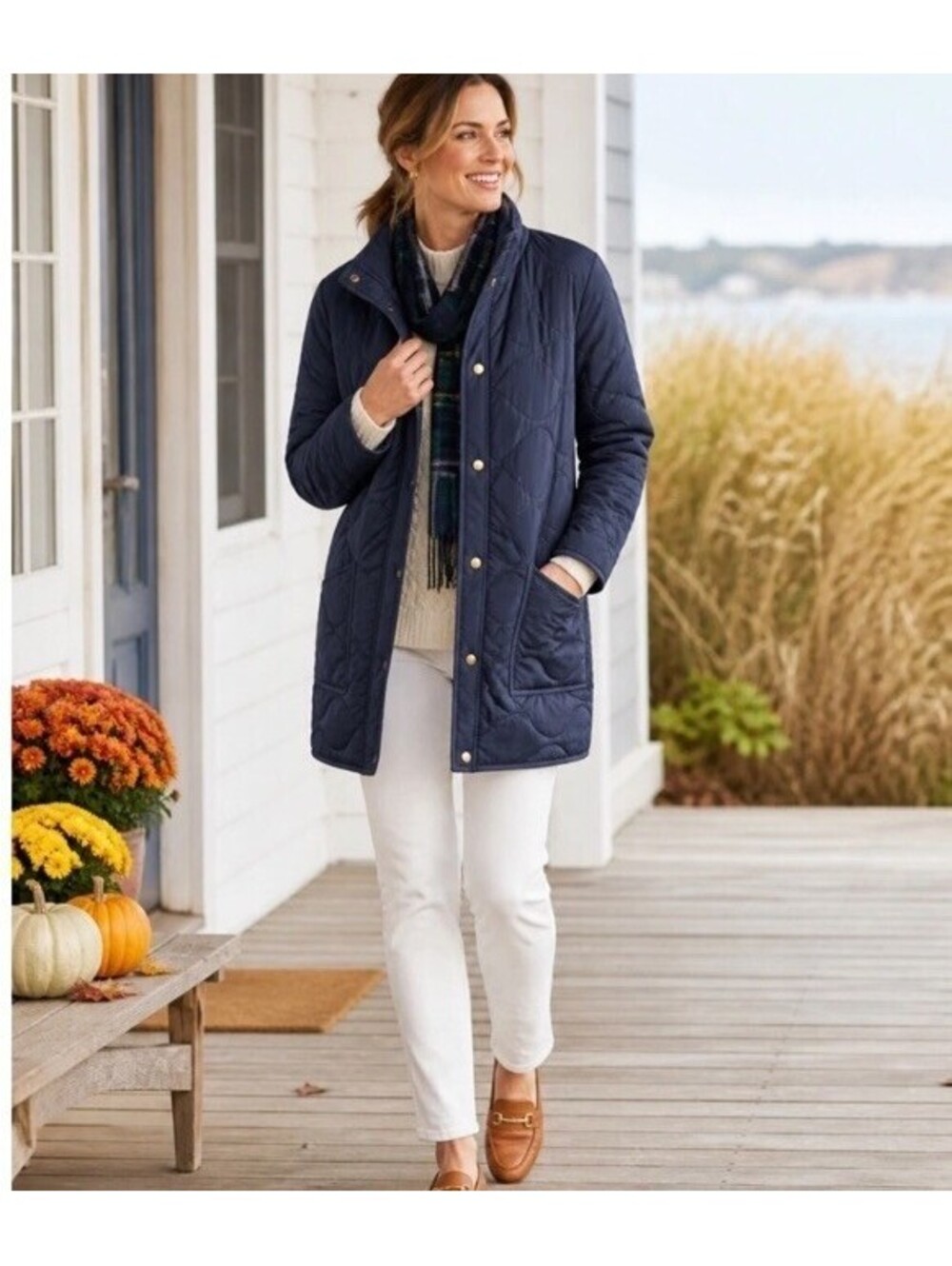 J. Crew Signature Puffer Jacket In Navy Blue Quilted Cocoon Retail $198 XXS
